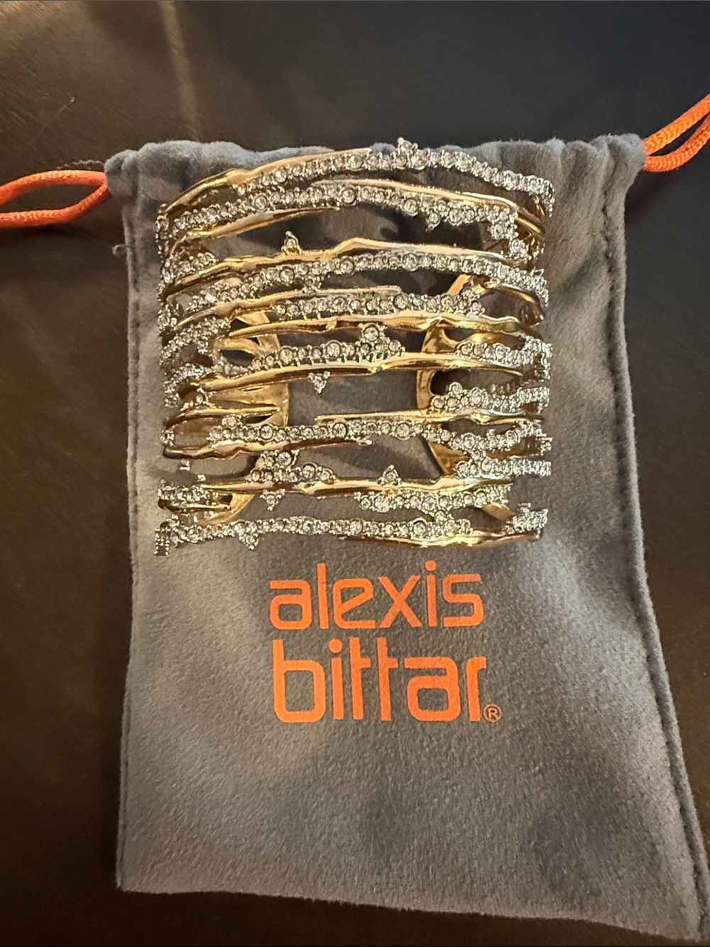 Alexis bittar Asteria Nova Pavé Spiked Cuff Bracelet EUC